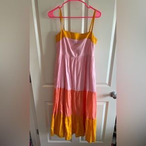 J Crew size 8 pink/orange maxi sundress
